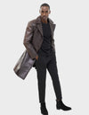Bryson Men's Leather Fall Trench Coat